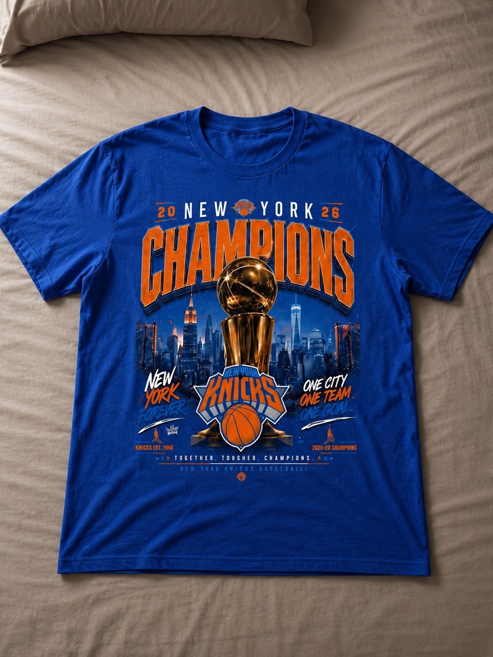 Gildan Royal Blue New York Knicks Champions Graphic Tee